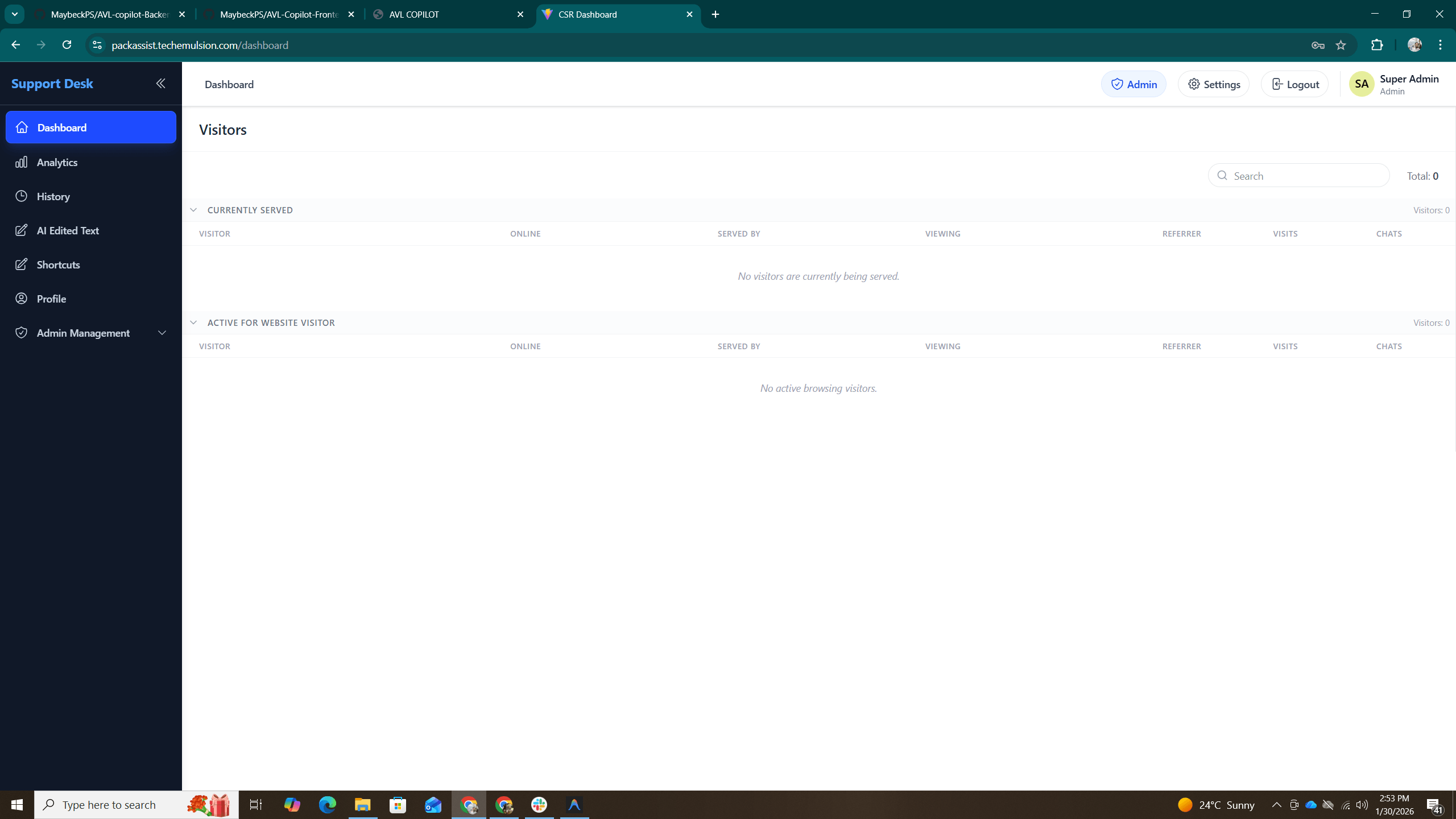 Pack Assist - Main Chatbot Page